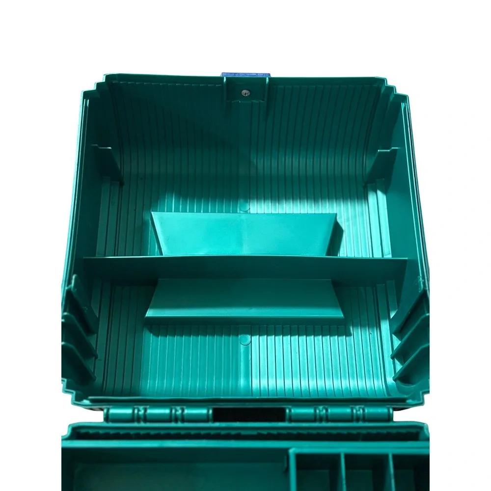 Vintage Sassaby Makeup‎ Organizer Case Teal Green Blue 90s Cosmetic Box Storage